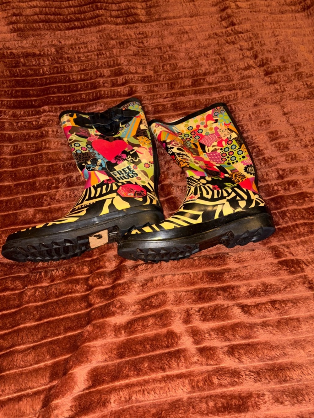 Colorful Patterned Women’s Rain Boots - Multicolor